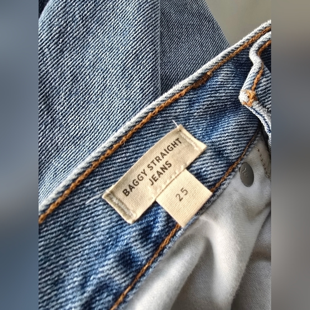 Madewell Baggy Straight Jeans Size 25 Blue - Picture 6 of 10